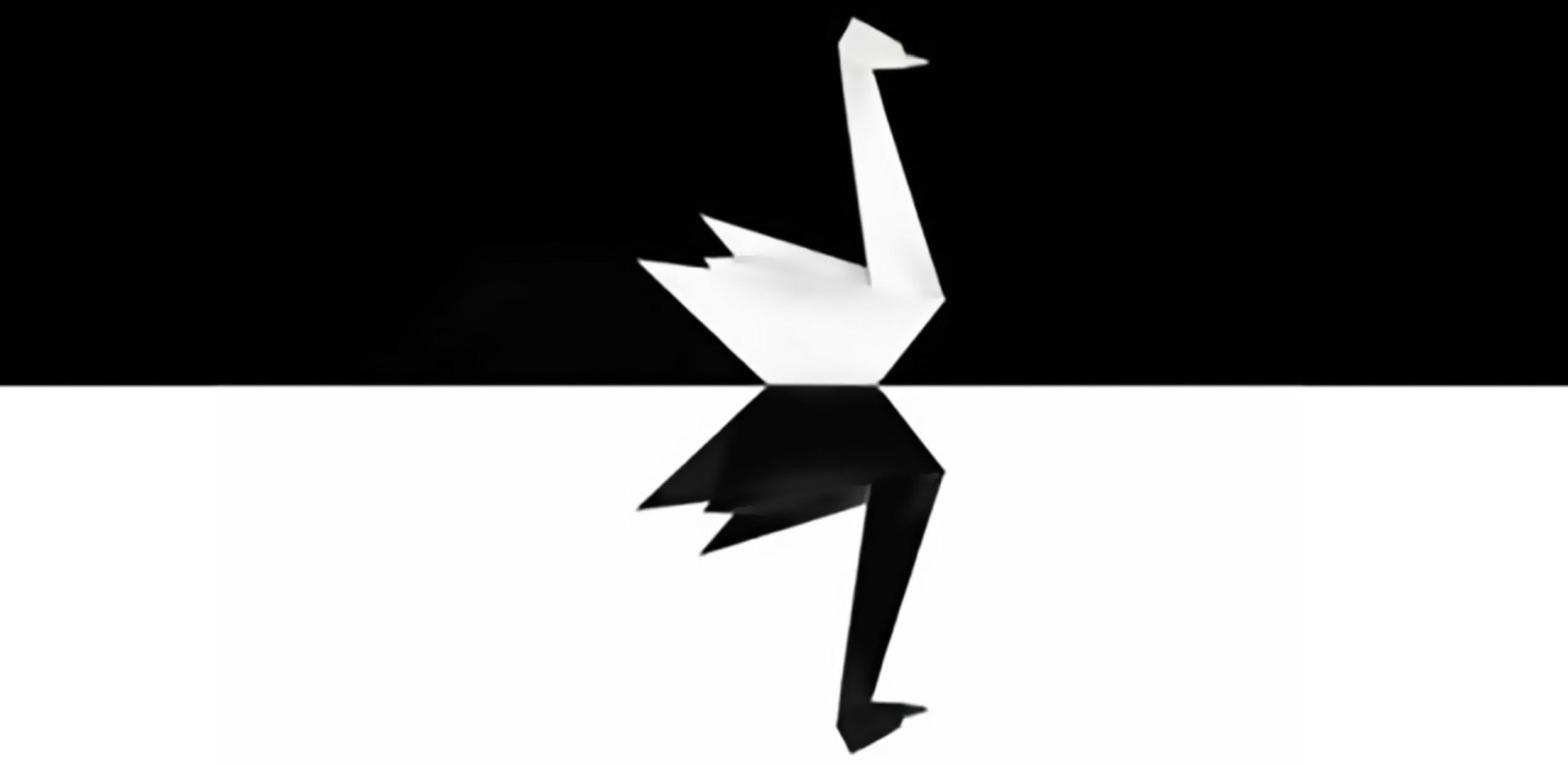 Origami a forma di cigno nero